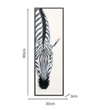 Classic Zebra w Artificial Fur Framed Canvas Wall Art 30x90cm V637-95202ZEB