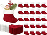 24PCS Christmas Mini Stockings Red Cable Knit Xmas Rustic Stocking Mini Stockings Christmas Bulk V1366-AZ2-W-19933