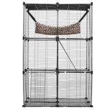 Large 3-tier Cat Cage, 28 x 28 x 41", DIY Detachable Metal Wire Durable Cat Enclosure, with Large V952-PJSMBSL28W281ORKFV0