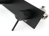 Matt Black Round Basin Mixer Bathtub Wall Mounted Faucet Tap Laundry Spout Set V1233-KRD301B
