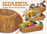 2 Pack Woven Storage Basket, Handmade Wicker Organizer Bins for Bathroom Kitchen Vanity Countertop V1237-ZY00B0FCMD65N8