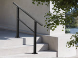 Outdoor Handrails for Steps, 2-3 Step Stair Rail Kit, Black Square Tube with Horizontal Bar, Carbon V952-FGDHGZLSLZFSL90M7V0
