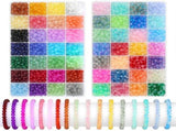 2800 6mm Glass Beads for Bracelets, 56 Colors Crystal Beads for Jewelry Making, Bracelet Making and V1366-AZ2-W-19383