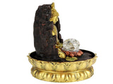 Resin Water Fountain Ornaments Meditating Buddha Statue LED Lighted Tabletop Fountain Home V1294-YM0901-3111200176212