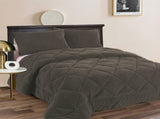 Ramesses Teddy Fleece 3 Pcs Comforter Set Charcoal King V442-KIT-COMFORTER-TEDDY-CHARCOAL-KI