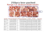 GT250pcs Copper Tube Terminals, Connecting Tubes, Wiring Terminals, Pliers Set V1107-145-69449