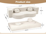 Artiss Folding Sofa Bed Floor Couch 2-in-1 Convertible Futon Loveseat Beige SB-B-SOFA-FD-BG