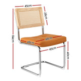 Artiss Dining Chairs Set of 4 PU Leather Rattan Cantilever Brown UPHO-C-DIN-2504-BRX4