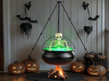 Halloween Outdoor Decorations Witch Cauldron Tripod Stand Fog Machine With - Black - Size 130cm V1107-129-27299-BLK-130CM