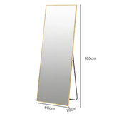 Yezi Rectangular Full Length Mirror 165x60cm Gold Standing Floor Wall Leaning DECO1040-GD-165X60-AU