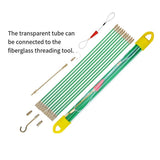 Fiberglass Fish Tape Cable Rods, Electrical Wire Running Pull/Push Kit with Hook and Hole Kit Glow V1369-AZ3-W-11605