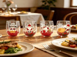 Christmas glass set, double walled glasses, borosilicate glass, festive drinkware, holiday gift, V1106-122-89673-RAN-4PCS