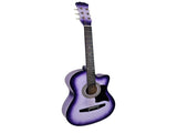 Karrera 38in Cutaway Acoustic Guitar with Carry Bag - Purple Burst CC38-SPU