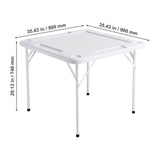 Mahjong Table, Square 4 Player Folding Card Table with 4 Cup Holders & 4 Chip Trays, Portable Domino V952-SDMJZBSDMNGPT73ZQV0