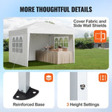 Pop Up Canopy, 2.95 x 2.95 m Instant Canopy Portable Gazebo with 3 Sidewalls & 2 Ventilated Windows, V952-DCSYPPBK1010EPGQXV0