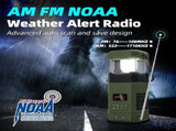AM FM radio, NOAA weather alert radio, hand crank emergency radio, solar camping light, Bluetooth V1102-132-62617-GRN-HIGH-ENDCONFIGURATION