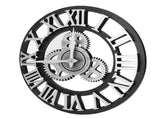 Large 3D Retro Wall Clock 34CM Vintage Wooden Gear Wall Clock Numerals Industrial Style Clocks for V1294-YM0901-3115240034512