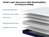RoomSense Queen 26cm Firm Mattress Bundle with Oatmeal Wooden Bed Frame XFKF-1772-OATMEAL-Q