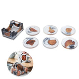 Resin Pine Coasters Heat Resistant Placemats Drink Mat Tea Coffee Cup Pad Decor Tea Sets Accessories V1294-YM0901-3118200105211