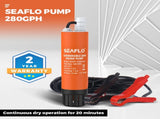 SEAFLO Submersible Inline Pump 12V 280GPH Transfer Pump Water Resistant High Pressure Washing Water V985-SEAFLOPUMP280GPH