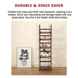 5 Tier Wooden Ladder Shelf Stand Storage Book Shelves Shelving Display Rack V63-824191