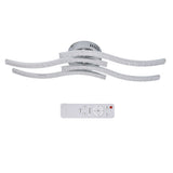 LED Ceiling Light Remote Control Dimming 4 Wavy Ceiling Lamp Tube for Living Room Bedroom AC85265V V1294-YM0715-3119210250511