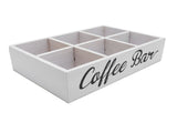 Coffee Station Organizer with Divider Wooden Coffee Bar Accessories Storage Box Tea Bags Coffee Pods V1294-YM0901-3118240275212