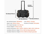 Rolling Tool Bag, 110 lbs Load Capacity, 25 Pockets Heavy Duty Roller Tool Bag with Adjustable V952-GLGJD18YC600UPU23001V0