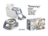Grey Children's Toilet Trainer Seat Foldable Potty Ladder with Color Box, Easy-to-Use Toilet Seat V888-ELOSUNG13112
