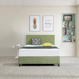 Linen Fabric Double Bed Deluxe Headboard Bedhead - Olive Green V63-839491