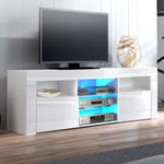 Artiss Entertainment Unit TV Cabinet LED 145cm White Angus FURNI-L-LED-TV02-WH-AB