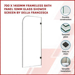 700 x 1450mm Frameless Bath Panel 10mm Glass Shower Screen By Della Francesca V63-822321