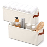 2 Pcs Small Storage Bins with Comfortable Carry Handle, Versatile Home Storage, Foldable And Easy V1369-AZ3-W-12596