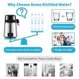 4L Water Distiller 1.5L/H Distilled Water Maker Timing Dual-Temp Silver V952-DSD15LH4L220VJCC4V3