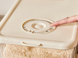 Regular Gray Smart Kitchen Rice Dispenser - Automatic Press-Style Rice Storage Bin V888-ELOSUNG18342