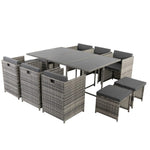 Bali 11 Piece Outdoor Dining Set-Grey V264-OTF-501S-LGR