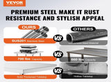 Stainless Steel Prep Table, 24 x 24 x 34 Inch, Heavy Duty Metal Worktable with 3 Adjustable Height V952-CFBXGGZTLCWJ45FJ5V0