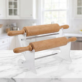 Acrylic Rolling Pin Display Rack with Dual Slots and Stable Base V1192-AZ-W-28463
