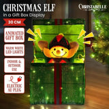 Christabelle Animated Elf in a Gift Box LED Lights Christmas Tree Decoration Ornament Xmas 112_SHE101