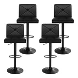 Artiss 4x Bar Stools Gas Lift Leather Chair Black BA-K-1536-BKX4
