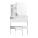 Artiss Dressing Table Set Stool Led White Doria FUR-V-DRESS03-LED-WH-AB