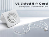 6-in Window Bathroom Exhaust Fan, Wall Mount Exhaust Vent Fan for Kitchen Garage Ventilation, 17W, V1370-AZ4-06448