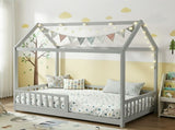 Artiss Bed Frame Wooden Kids House Frame Grey ROCK WBED-F-HOUSE-ROCK-S-GY-AB