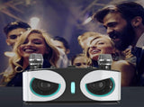 Wireless Bluetooth Karaoke Speaker with 2 Microphone Home KTV Set White V1263-JX-6966-2