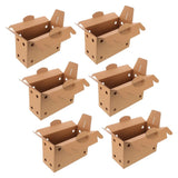 Set of 6 Ventilated Light Brown Cardboard Carrier Boxes with Handles for Small Pets and Birds V1366-AZ2-W-12095