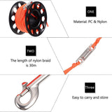Durable Black Aluminum Diving Buoy Spool Reel with Snap Clip for Technical Diving 1Set V1369-AZ3-W-20055