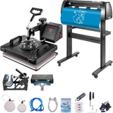 5 In1 12" X 15" Heat Transfer Press 28 Inch Vinyl Cutter Machine Kit Software V952-FM1151+KZJ-720001V3