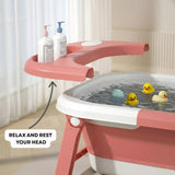 CARLA HOME Foldable Baby Bath Tub with Collapsible Toddler - Pink V178-36509