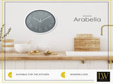 30 cm White and Grey Silent Wall Clock, Modern Analog Quartz Clock for Kitchen, Office and Bedroom V1188-MS-731-154