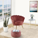 Bloomer Velvet Fabric Accent Sofa Love Chair - Rose Pink V315-VOD-ASTR-04